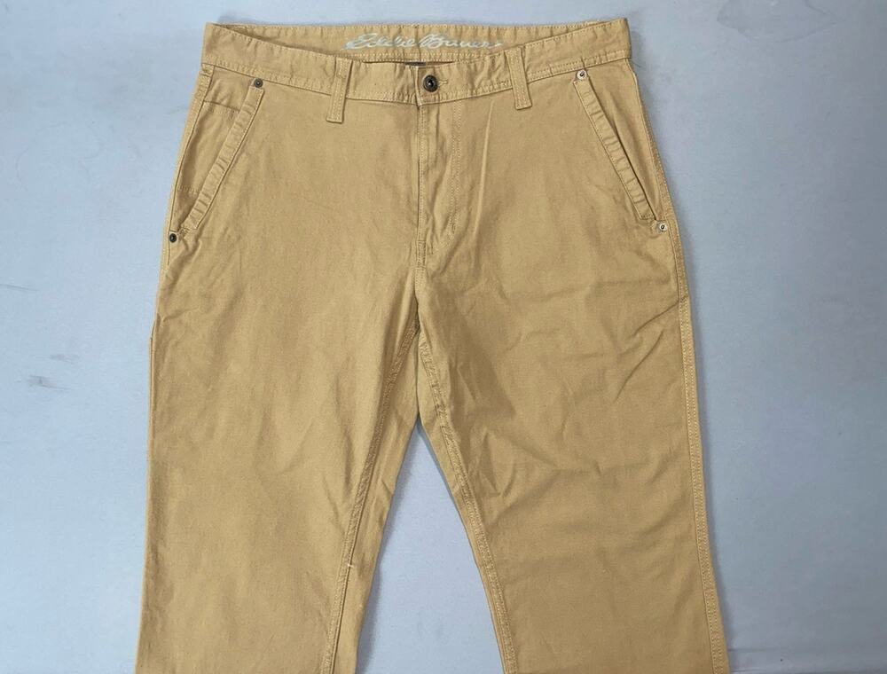 Eddie Bauer Men's Stretch Cotton 'Canvas Utility Pant'. Beige, 34X30. EUC!